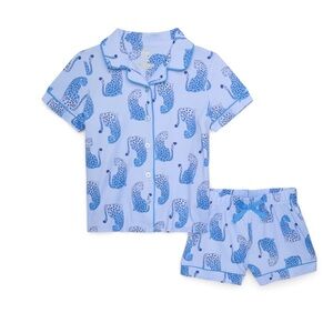 Blue Leopard Print Kids Pajamas Set, NWT